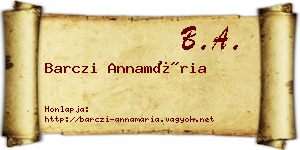 Barczi Annamária névjegykártya