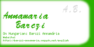 annamaria barczi business card